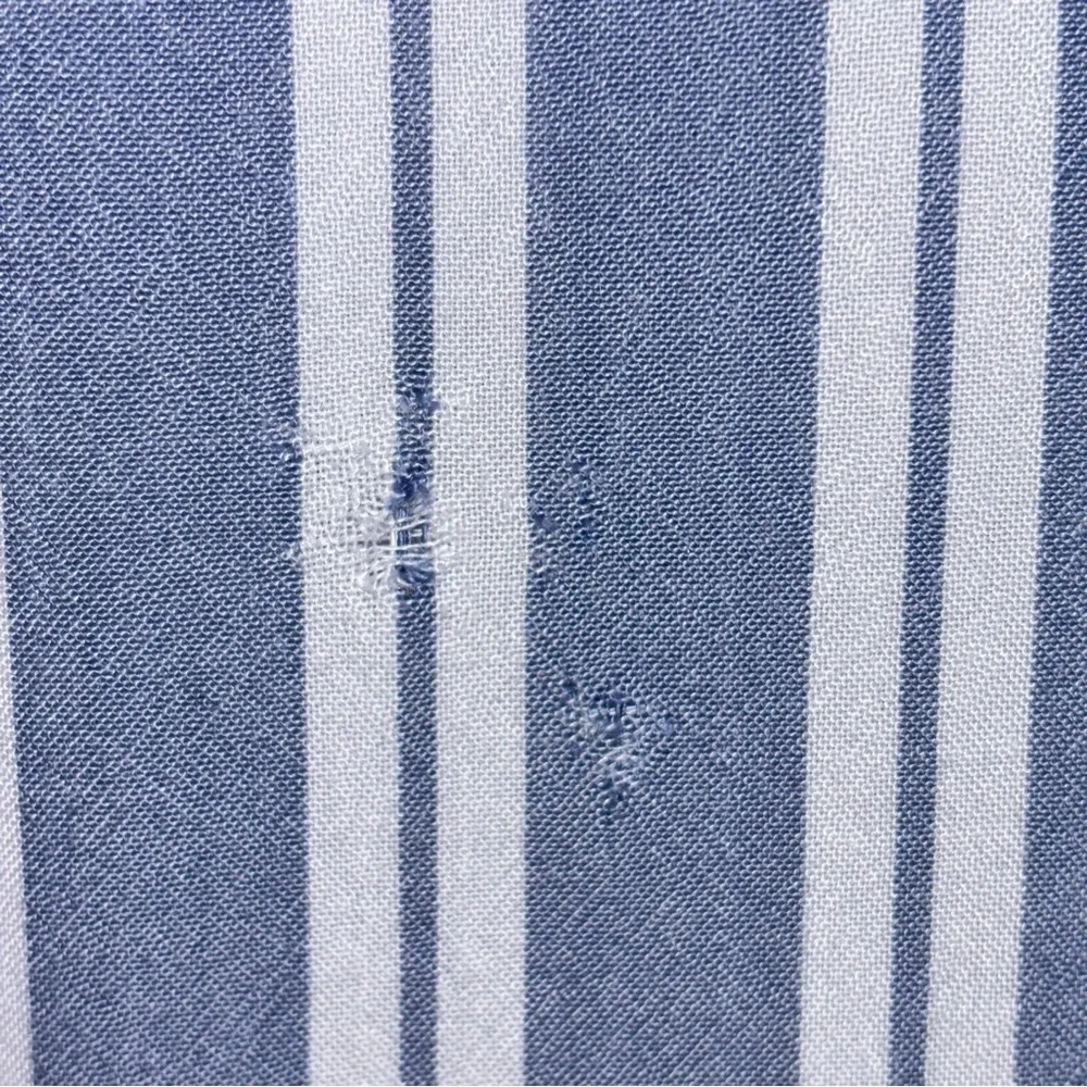 2/$30 Max Studio Sleepwear Women’s XL Blue White Striped Shirt Dress Buttons - Picture 9 of 10